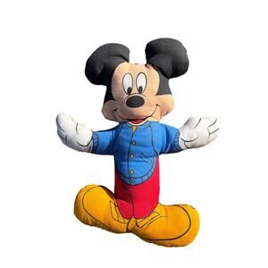 12 inch Vintage 70s 80s Flat-Faced Plush Mickey Mouse Disney handsewn